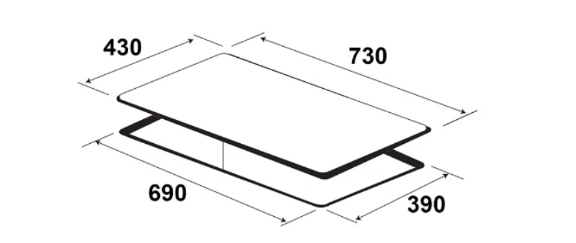 hình ảnh Kích thước khoét đá BẾP TỪ KAFF KF-FL101II