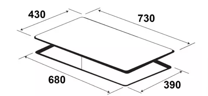 hình ảnh Kích thước khoét đá BẾP TỪ KAFF KF-IG600II