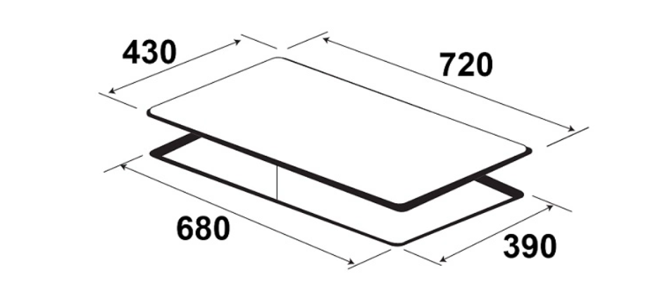 hình ảnh Kích thước khoét đá BẾP TỪ KAFF KF- 179II