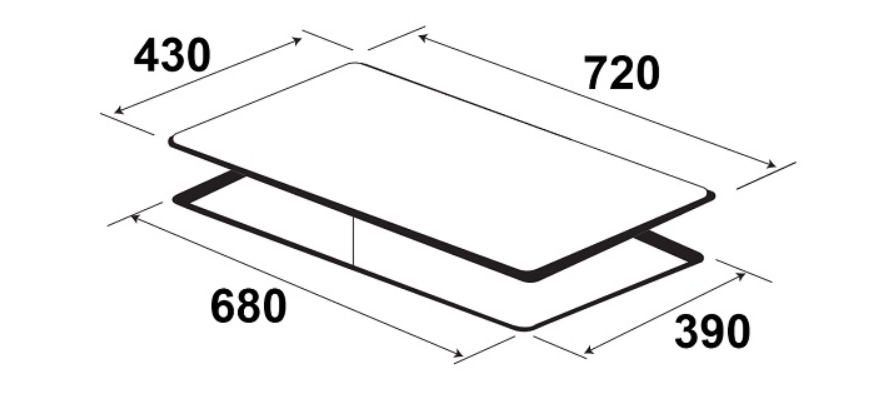 hình ảnh Kích thước khoét đá BẾP TỪ KAFF KF-FL999II