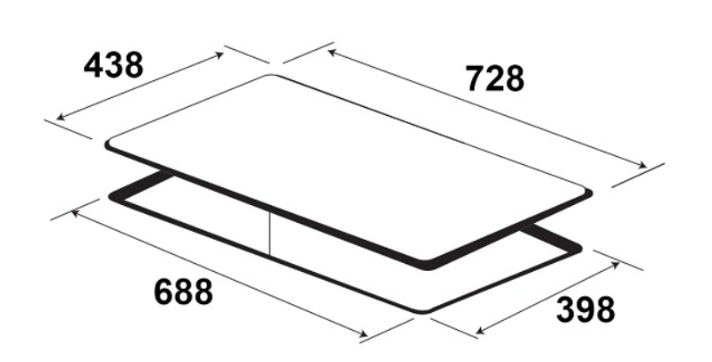 hình ảnhKích thước khoét đá KF-EG900IH