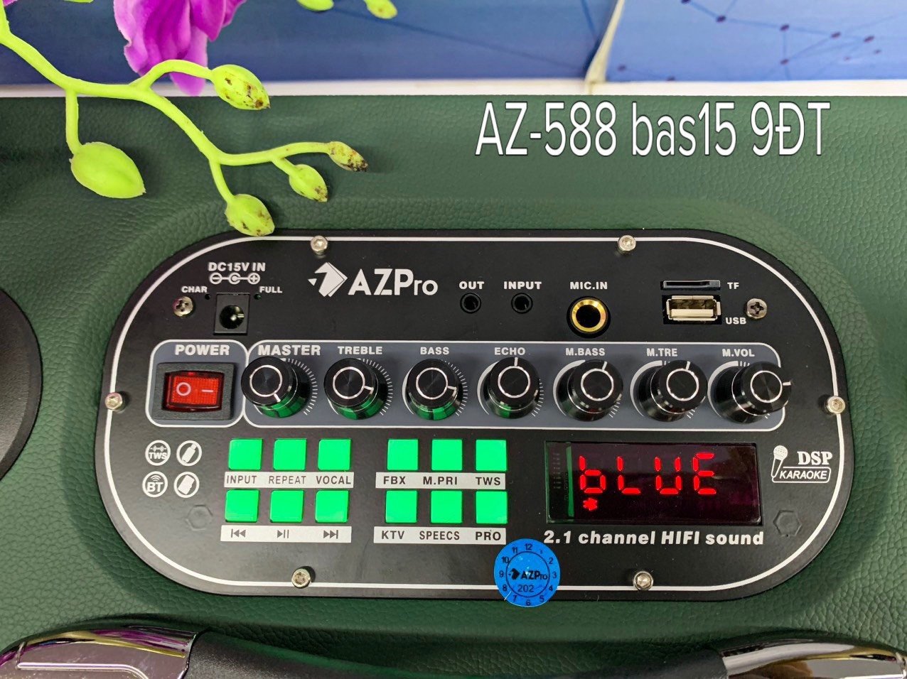 Loa xách tay AZPro AZ-588 9 đường tiếng Bảng điều khiển