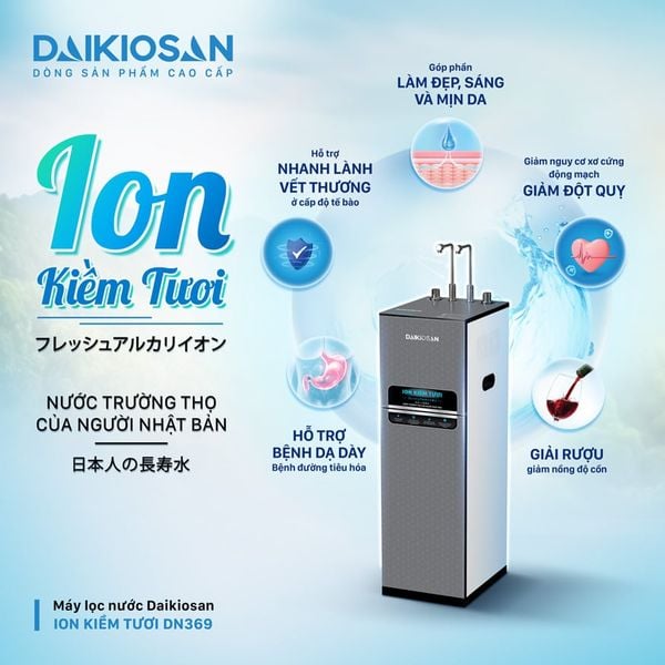 Máy lọc nước ion kiềm tươi Daikiosan nóng lạnh DN369