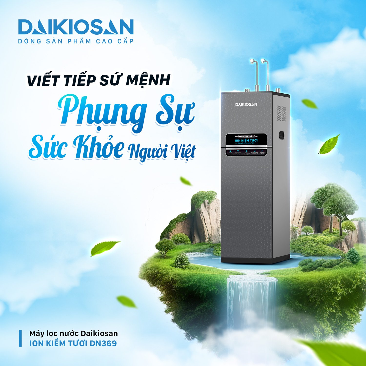 Máy lọc nước ion kiềm tươi Daikiosan nóng nguội lạnh DN369