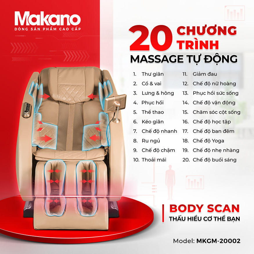 Ghế Massage Makano MKGM-20002(LCD)