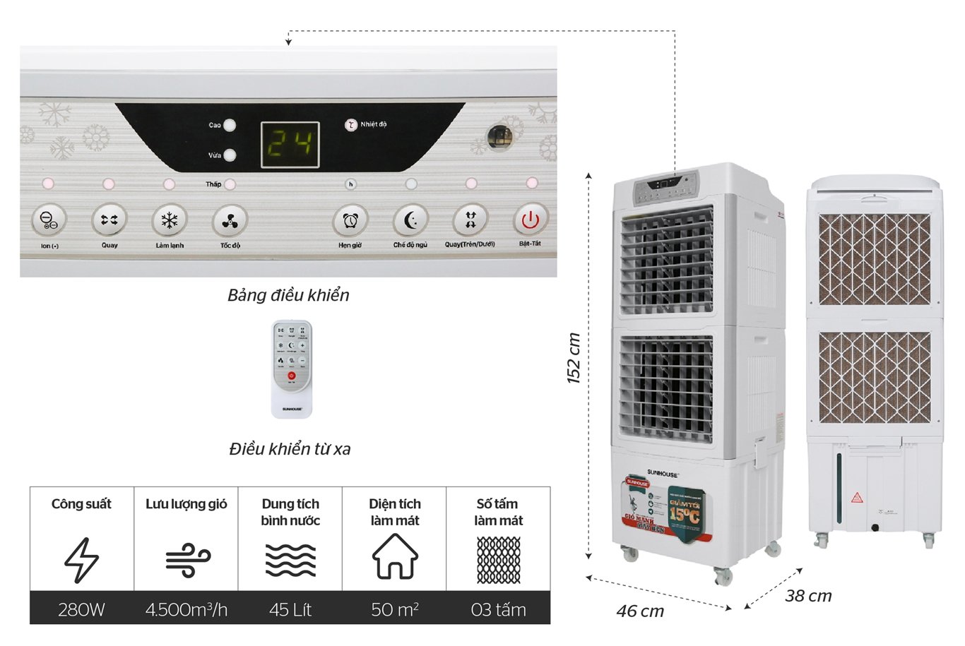 Quạt điều hòa SUNHOUSE SHD7756 đà nẵng