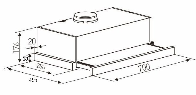 hình ảnh MÁY HÚT MÙI ÂM TỦ KAFF KF-TL1007W