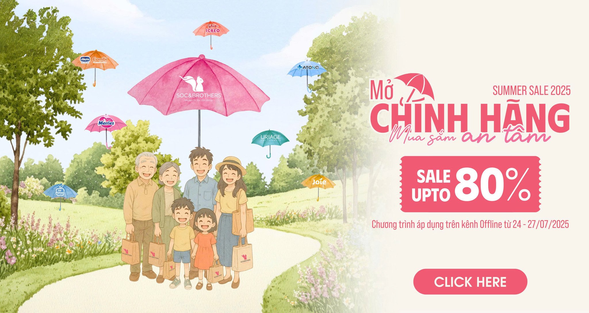 SUMMER SALE OFFINE - MỞ Ô CHÍNH HÃNG, MUA SẮM AN TÂM