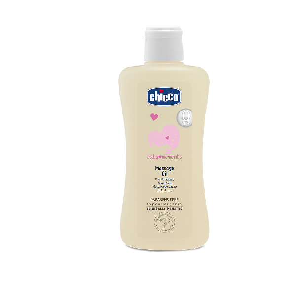 Dầu massage cho bé Chicco có chiết xấu tinh dầu cám gạo và vitamin E nuôi dưỡng làn da mềm mịn và khỏe mạnh của mẹ