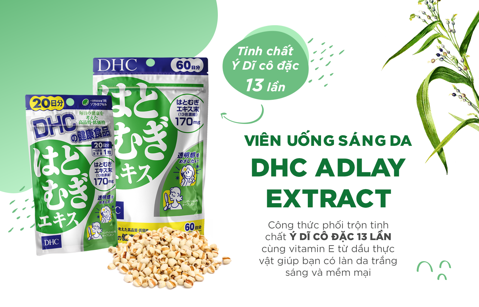 Viên uống sáng da DHC Adlay Extract