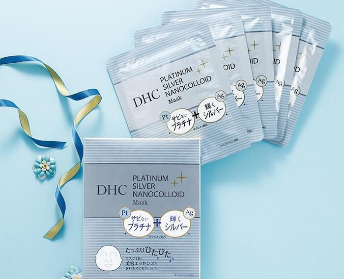 Mặt nạ giấy DHC nano Platinum Silver Nanocolloid Mask dưỡng ẩm và phục hồi sức khỏe làn da