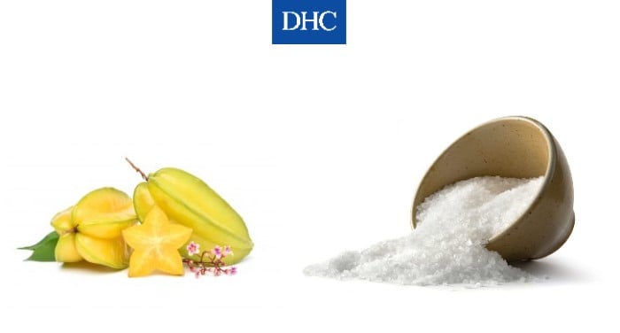 Muối hạt cùng khế chua có tác dụng làm sạch bị bẩn, vi khuẩn và nấm có hại cho da đầu