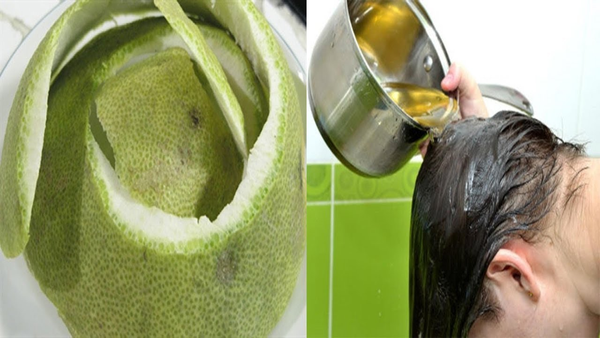 Gội đầu với vỏ bưởi tươi