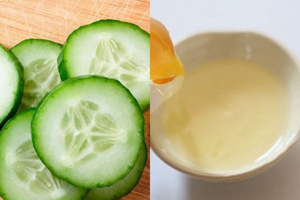 mặt nạ trứng gà và dưa leo