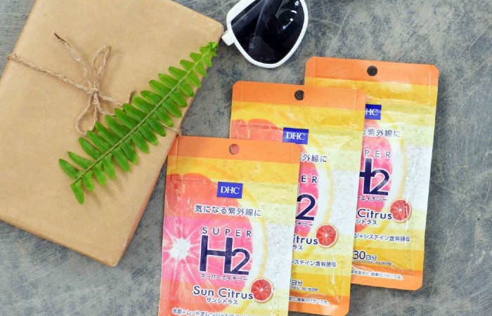 Viên uống chống nắng DHC super H2 Sun Citrus được chiết xuất từ trái cam đỏ