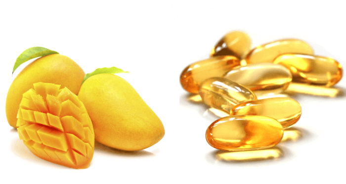 Vitamin E kết hợp cùng xoài giúp da trắng sáng hơn