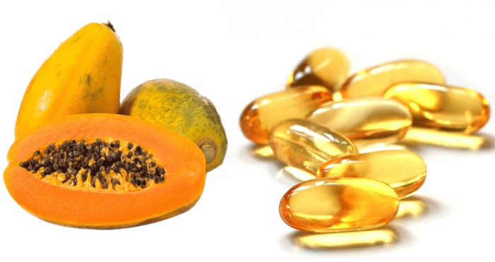 Vitamin E kết hợp với đu đủ giúp làm sạch lỗ chân lông