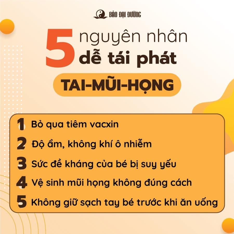 📌📌📌 Quan trọng!!! 5 nguyên nhân bé dễ tái phát tai- mũi- họng cần biết.