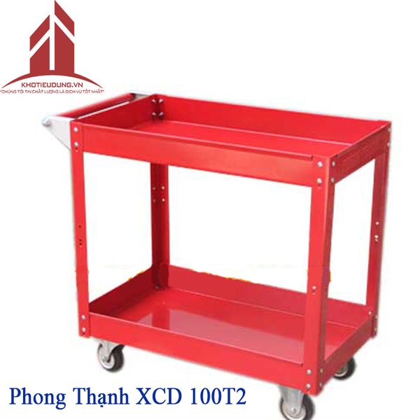 Xe Kéo Hàng Công Cụ 4 Bánh 2 tầng XCD100T2