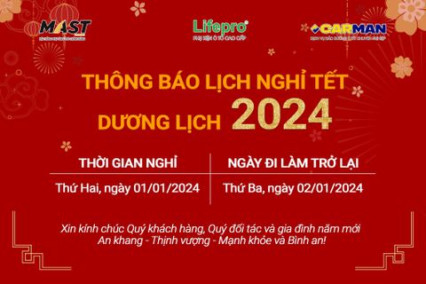 THÔNG BÁO NGHỈ TẾT DƯƠNG LỊCH 2024