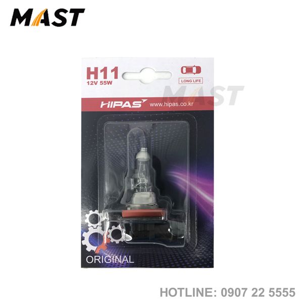 Bóng đèn HIPAS H11 12V 55W (LONG LIFE)