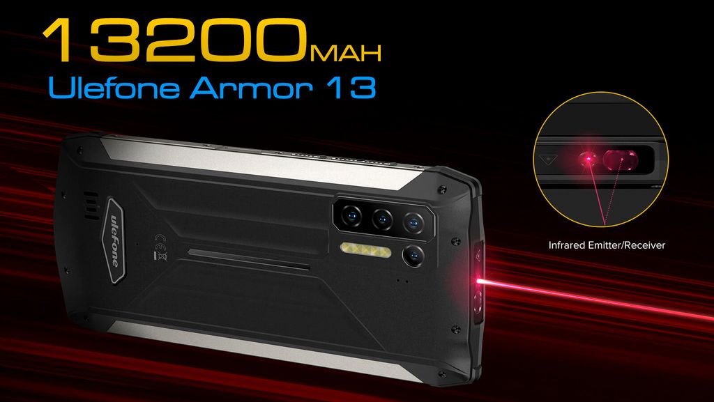 ULEFONE POWER ARMOR 13 PIN KHỦNG 13200MAH RAM 8GB ROM256GB CPU 8 NHÂN CHIP HELIO G95 THẦN TỐC.