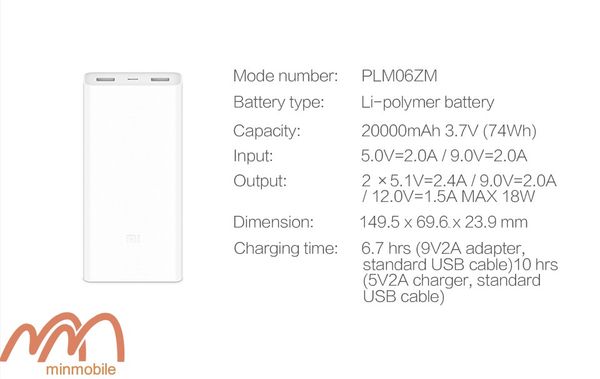 mua sạc dự phòng sạc nhanh 20000mAh Xiaomi quận 10