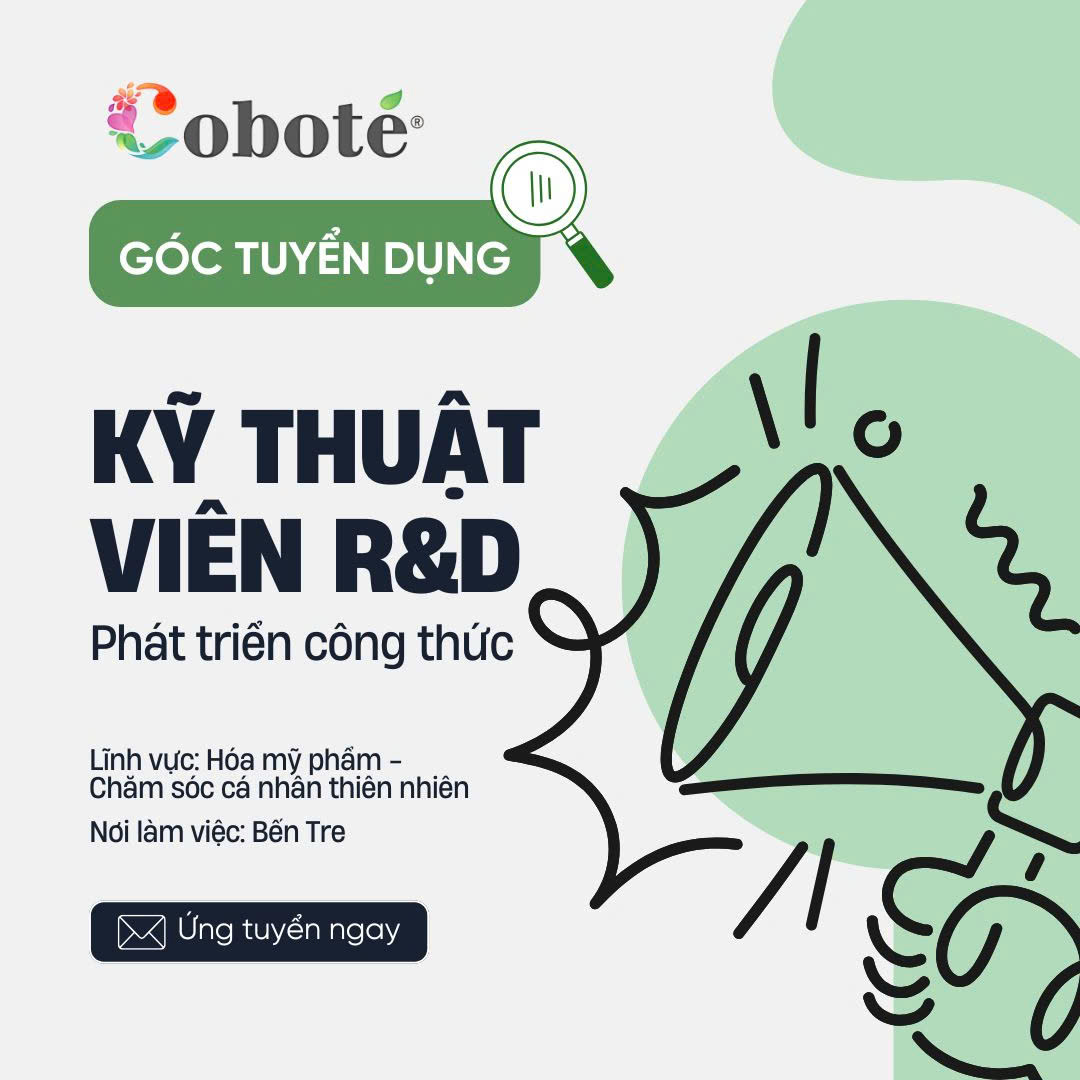 Nhân viên Kỹ thuật Tạo mẫu (Junior Formulation Technician)