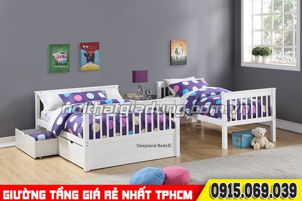 Kết cấu thự tế giường 2 tầng trên 1m2 dưới 1m6 kiên cố giá rẻ tại TPHCM