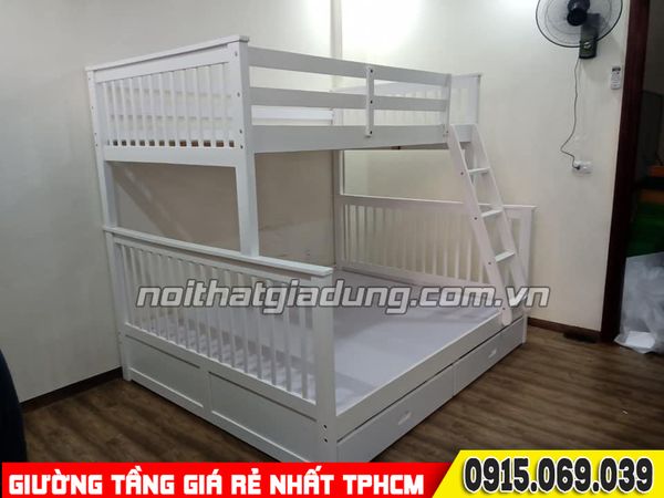 Kết cấu thự tế giường 2 tầng trên 1m2 dưới 1m6 kiên cố giá rẻ tại TPHCM