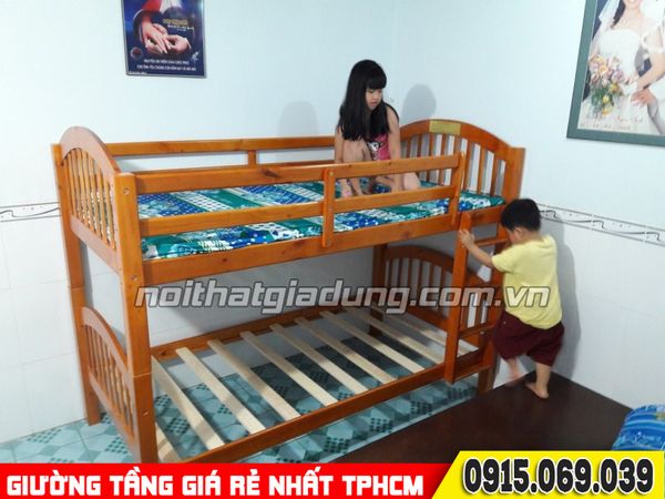 Hình ảnh thực tế các mẫu giường tầng lắp ráp tại nhà khách giá rẻ nhất TPHCM