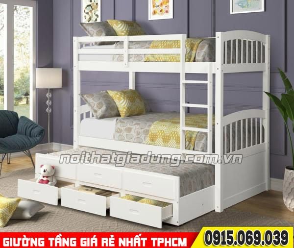 mẫu giường 3 tầng 1mđa năng giá rẻ HOT nhất thị trường TPHCM 2022