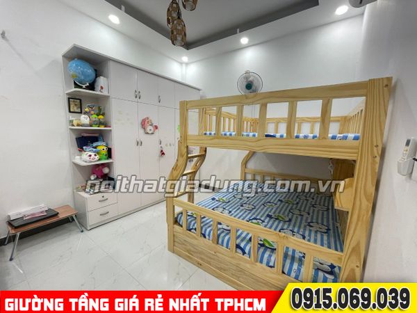 ALBUM giường tầng thực tế đã lắp ráp tại nhà khách đặt mua TPHCM 09/2023