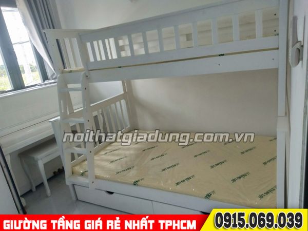 ALBUM giường tầng thực tế đã lắp ráp tại nhà khách đặt mua TPHCM 09/2023