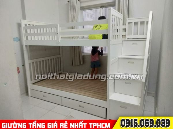 ALBUM giường tầng thực tế đã lắp ráp tại nhà khách đặt mua TPHCM 09/2023