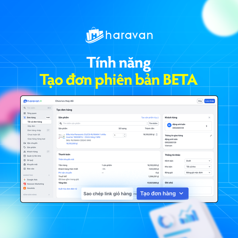 tạo đơn phiên bản beta