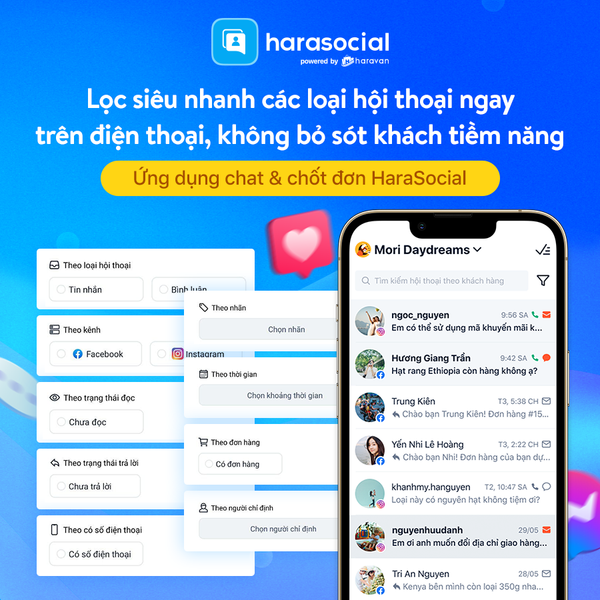 Haravan ra mắt Ứng dụng điện thoại quản lý mọi bình luận, tin nhắn cho nhà bán hàng Facebook, Instagram