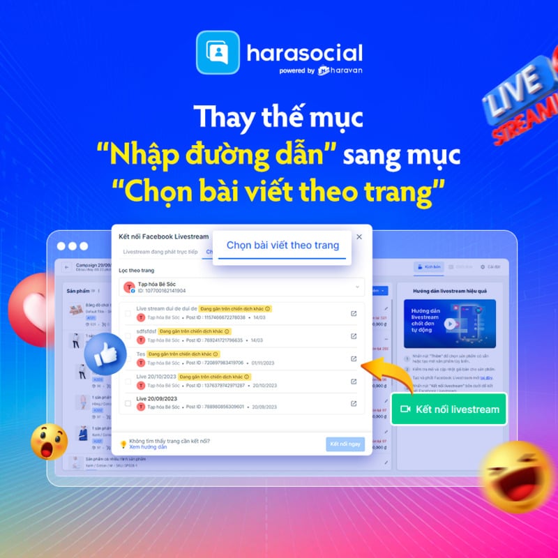 Thay-the-muc-“Nhap-duong-dan”-sang-muc-“Chon-bai-viet-Livestream-theo-trang”