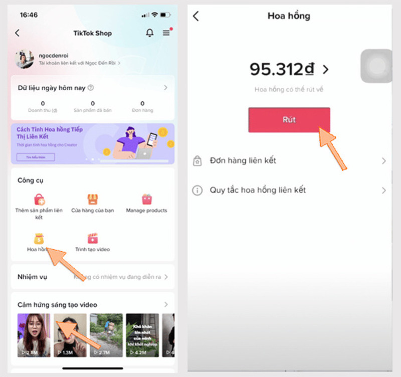 Thời gian xác nhận và rút hoa hồng Affiliate TikTok