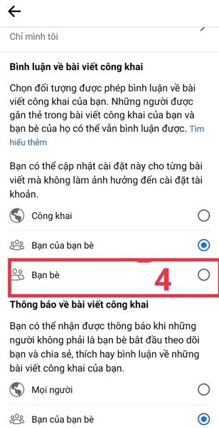 Thiết lập cho phép các đối tượng có thể bình luận