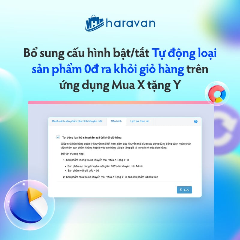 Bổ sung cấu hình bật/tắt tự động loại sản phẩm 0đ ra khỏi giỏ hàng trên ứng dụng Mua X Tặng Y và Haravan Combo