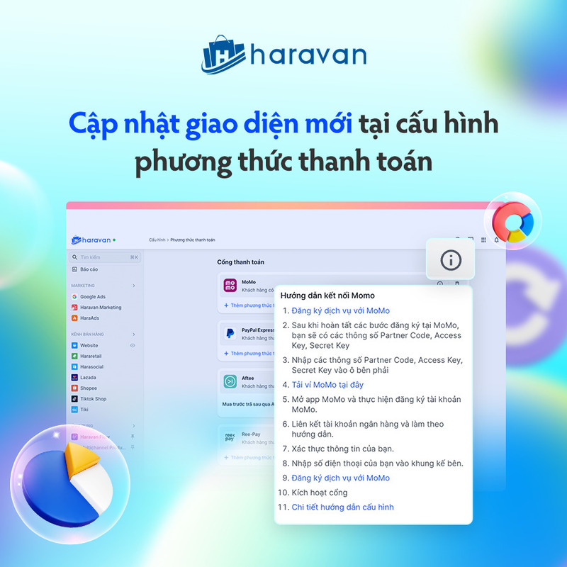 Haravan cập nhật giao diện mới tại cấu hình phương thức thanh toán