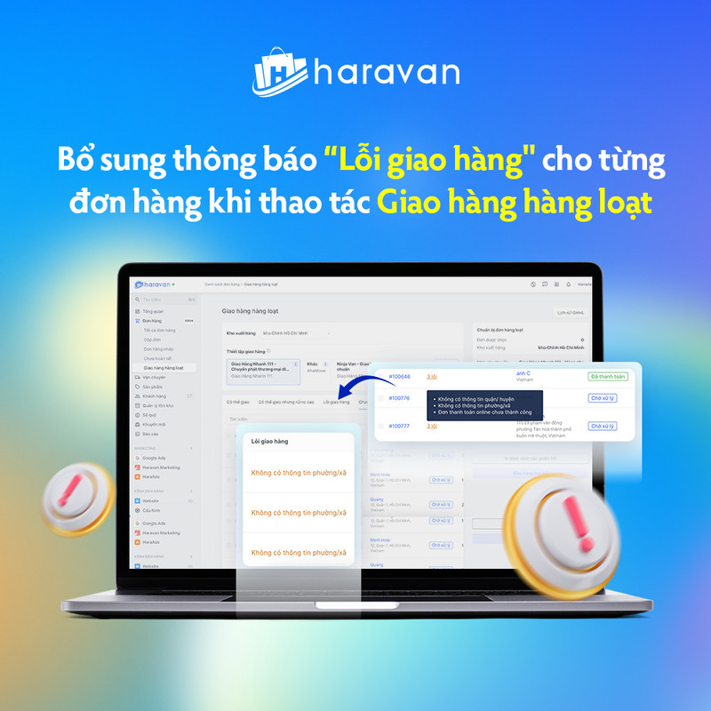 Bổ sung thông báo “Lỗi giao hàng