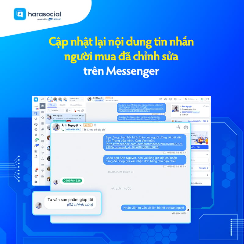 Cập nhật lại nội dung tin nhắn người mua đã chỉnh sửa trên Messenger