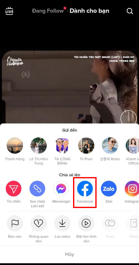 Cách chia sẻ video TikTok lên Facebook