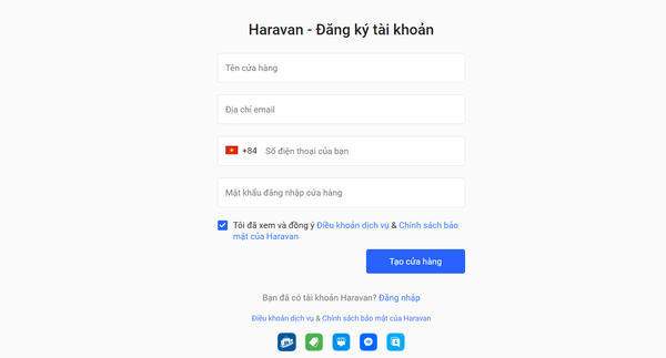 Cách lập trang web -  Haravan