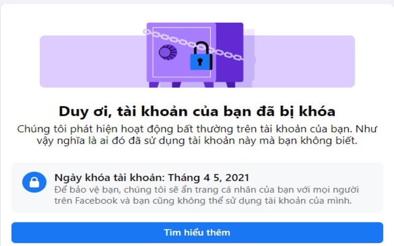 Cách mở Facebook bị khóa