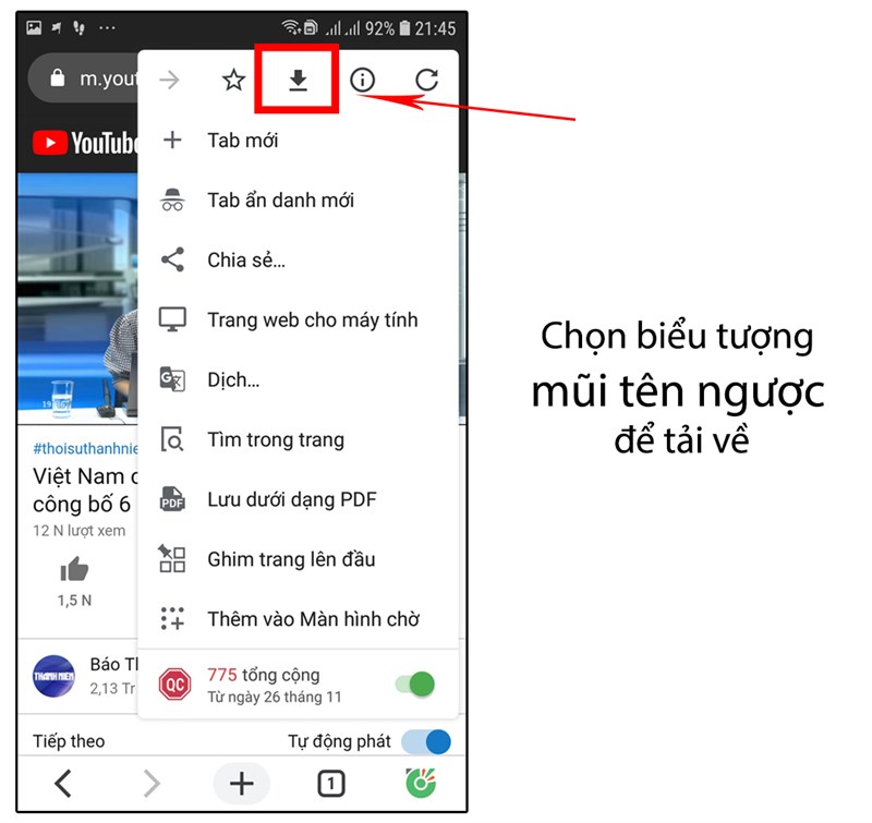 Cách tải video trên Youtube về điện thoại