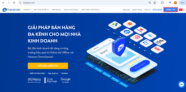 Cách tạo 1 trang web miễn phí - Haravan