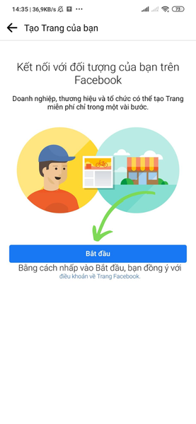 cách tạo fanpage bán hàng trên điện thoại bước 2.b